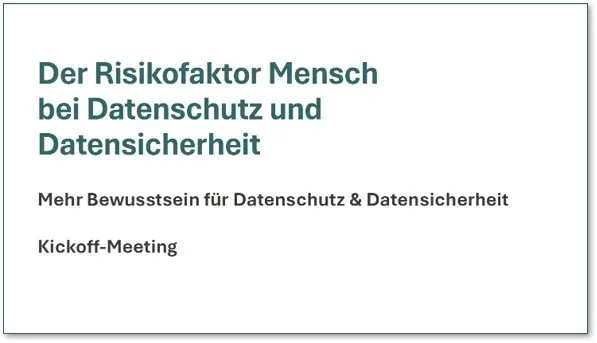 Security Awareness Kickoff Vorlage Präsentation