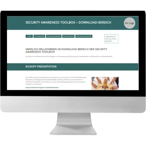 Security Awareness Toolbox Download-Bereich im Partner-CI